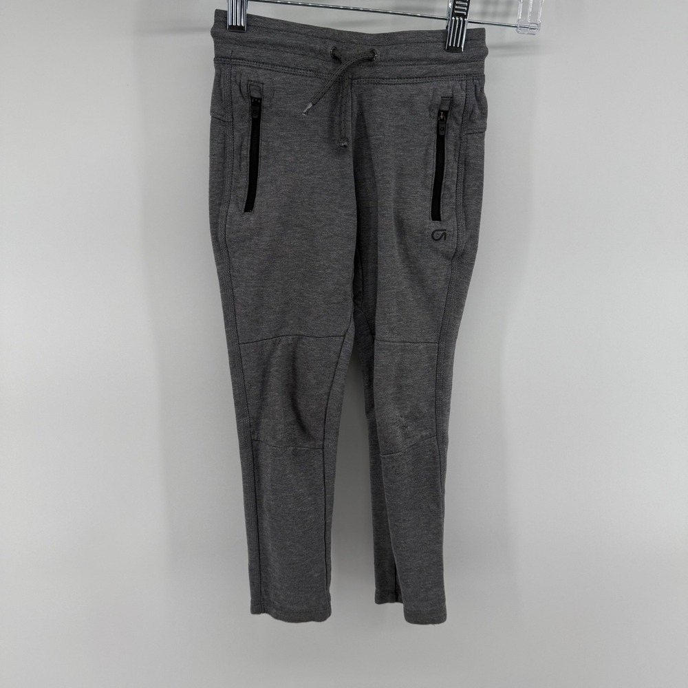 GapFit Boys Grey Athletic Jogger Pants Zip Pockets Drawstring Size 5